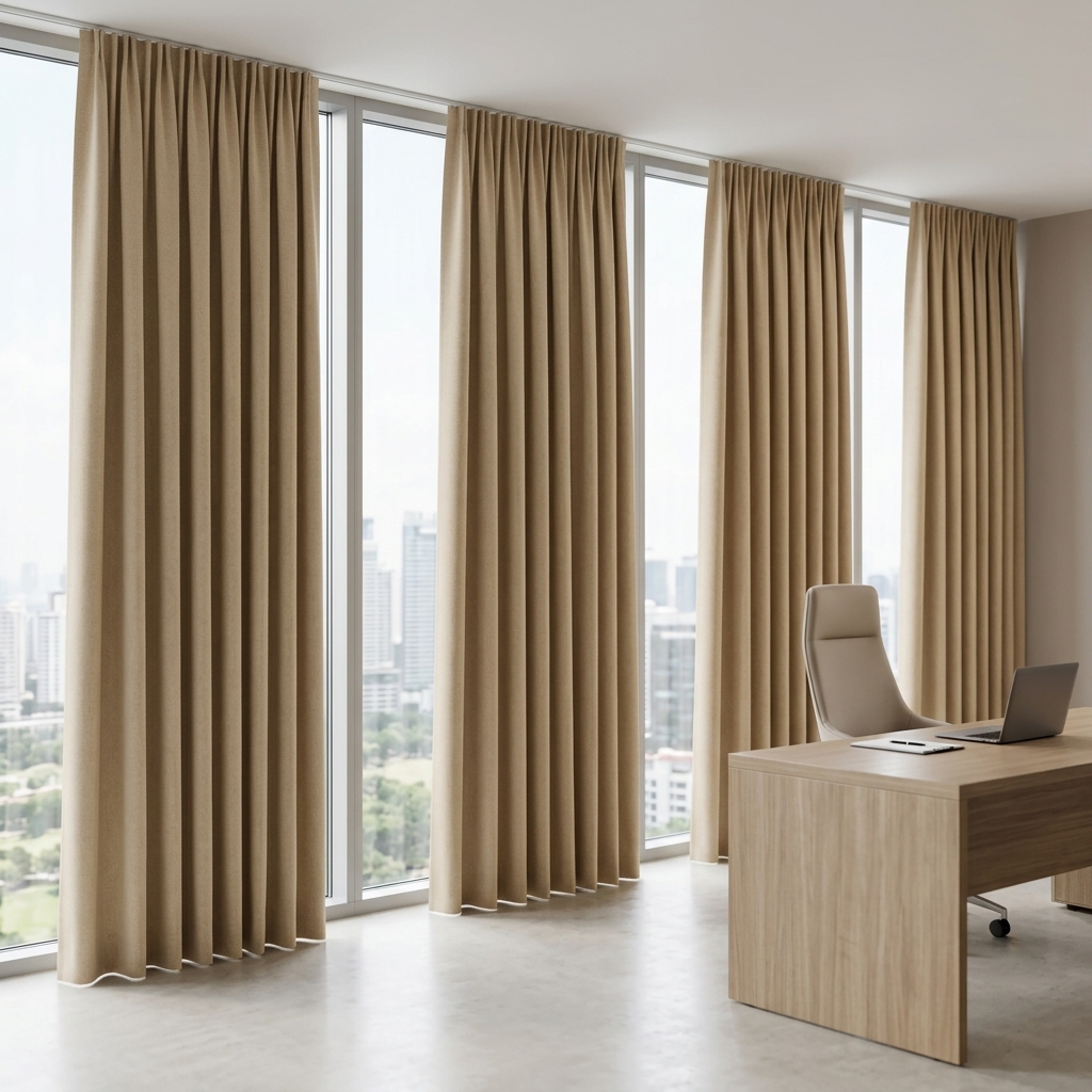 Objektvorhang B1 in Hotelzimmer und Suite